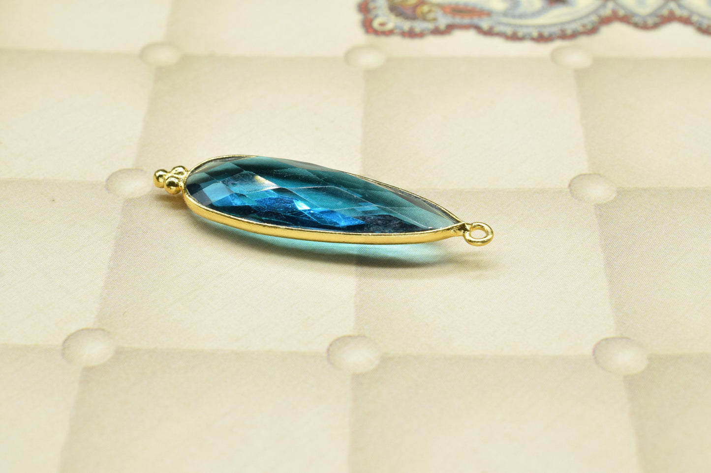 Neon Apatite 10x30mm Bezel charms,Bezel Link Supplies,Neon Apatite Jewelry making,Connector Pendant,Gemstone Teardrops,Neon Apatite Pendant