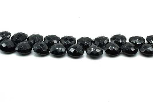 Black onyx 14mm Heart Shape Briolettes,Black onyx Side drilled Briolette,Jewelry making supplies,craft supplies,Black onyx Briolettes,Gift