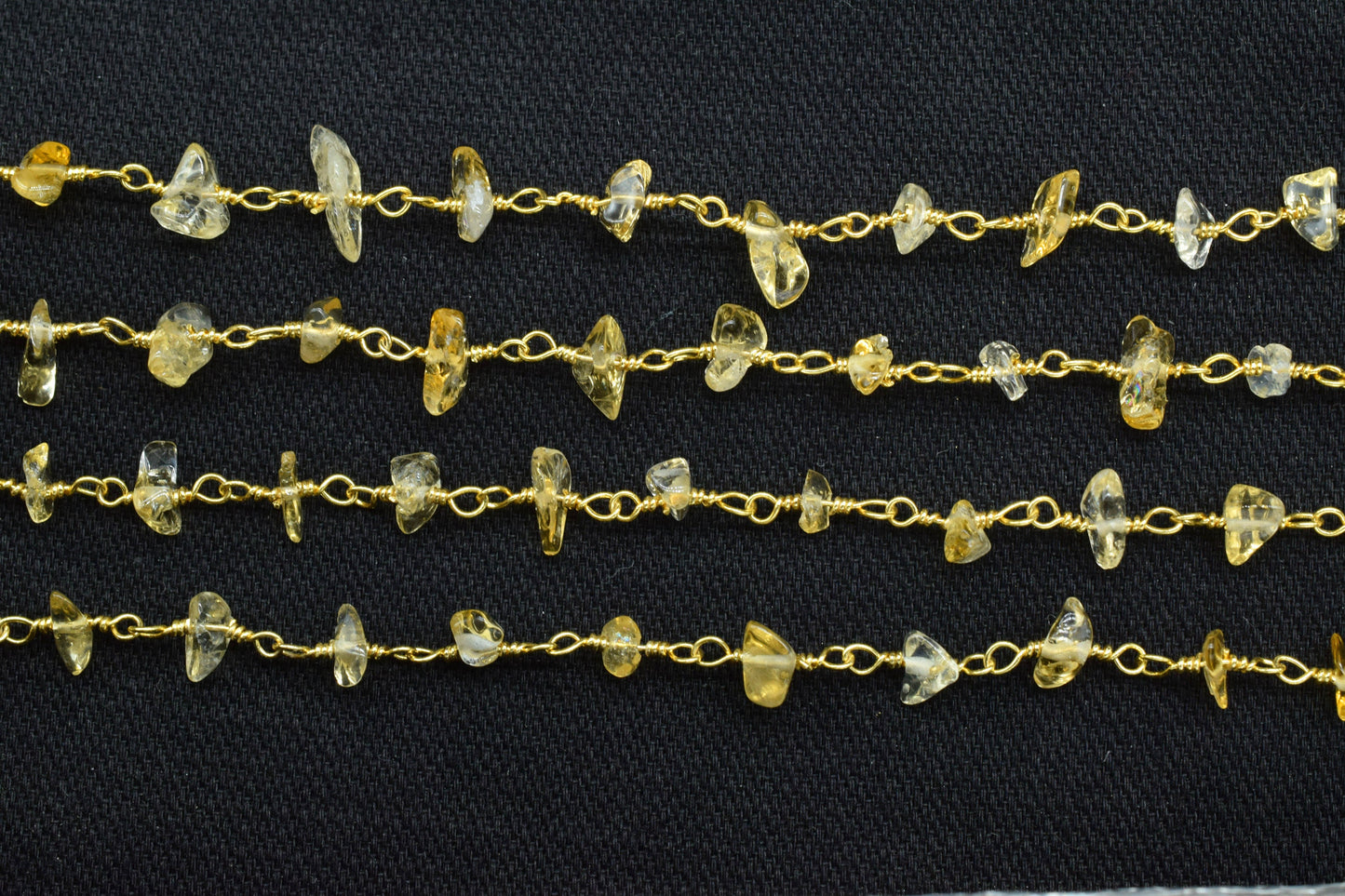 Natural Citrine Chips Rosary Chain,Nugget Rosary Chain,Finding Wire Wrap Necklace Chain,Gemstone Rosary,Handmade Jewelry Carft Supplies,Gift