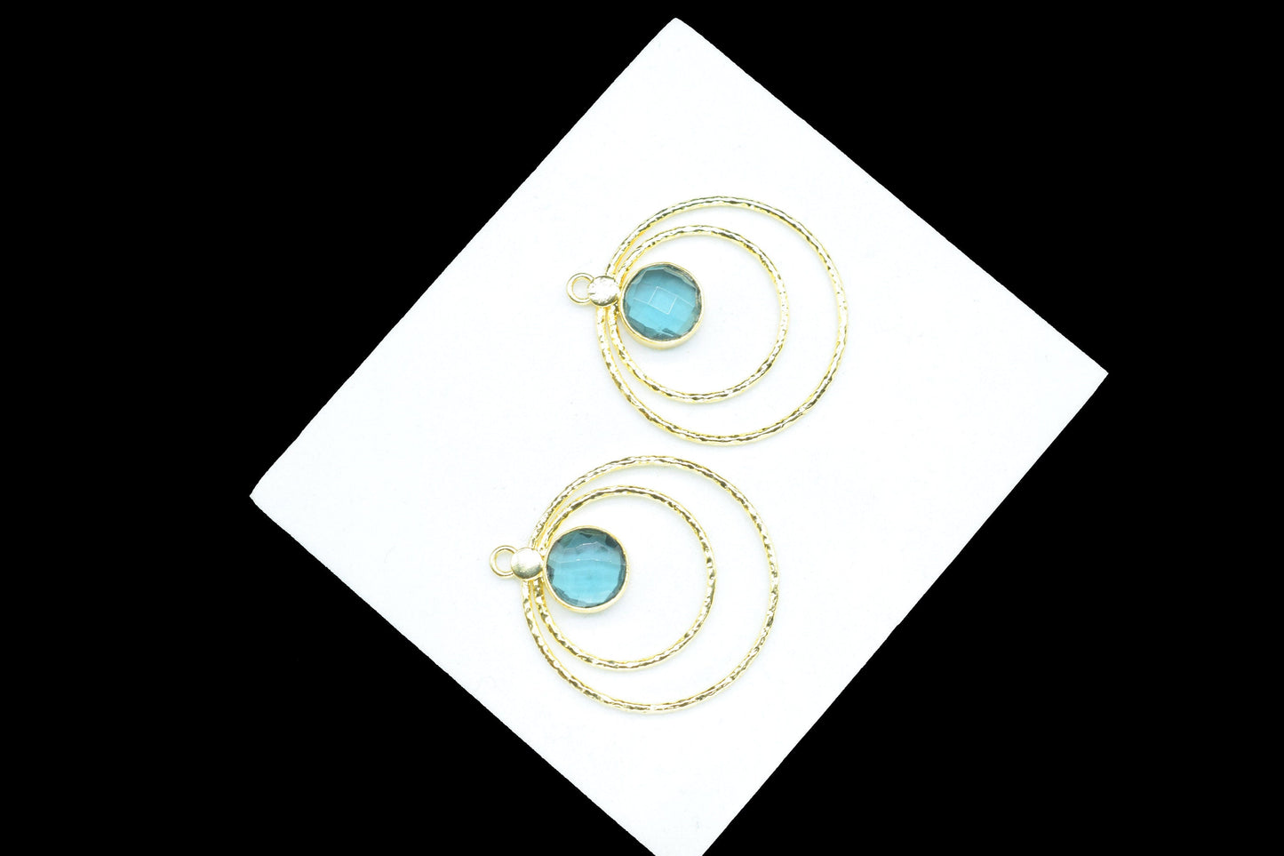 Kyanite Round Faceted Bezel Connector,designer Bezel Jewelry,Gemstone Necklace Pendant,Jewelry Findings,Kyanite Round Earring Connector,Gift