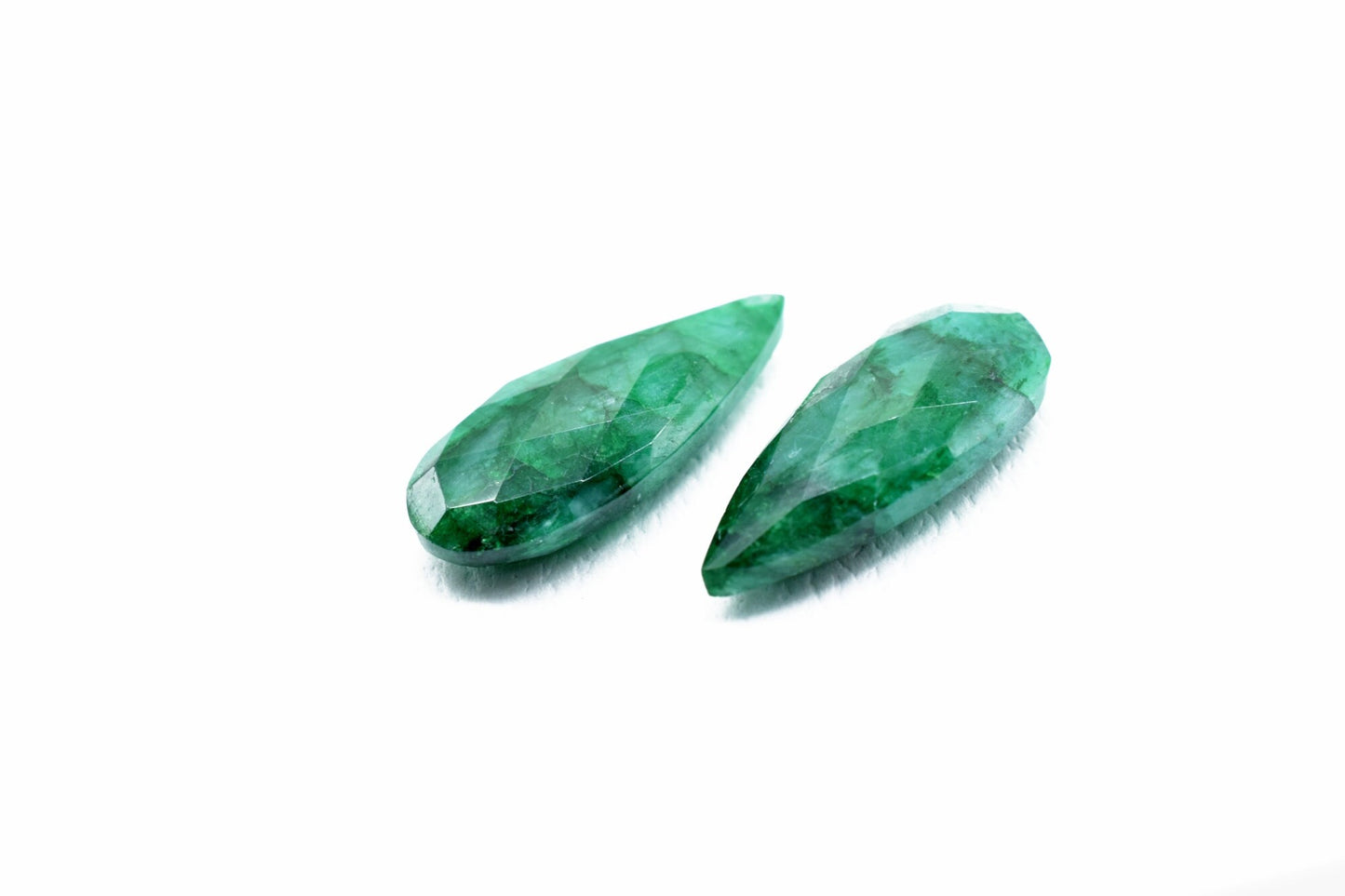 Natural Emerald Faceted Pear Shape Briolettes,8x20mm Teardrop Beads,Emerald beads,AAA Quality,Jewelry Beads,Emerald Teardrop Beads