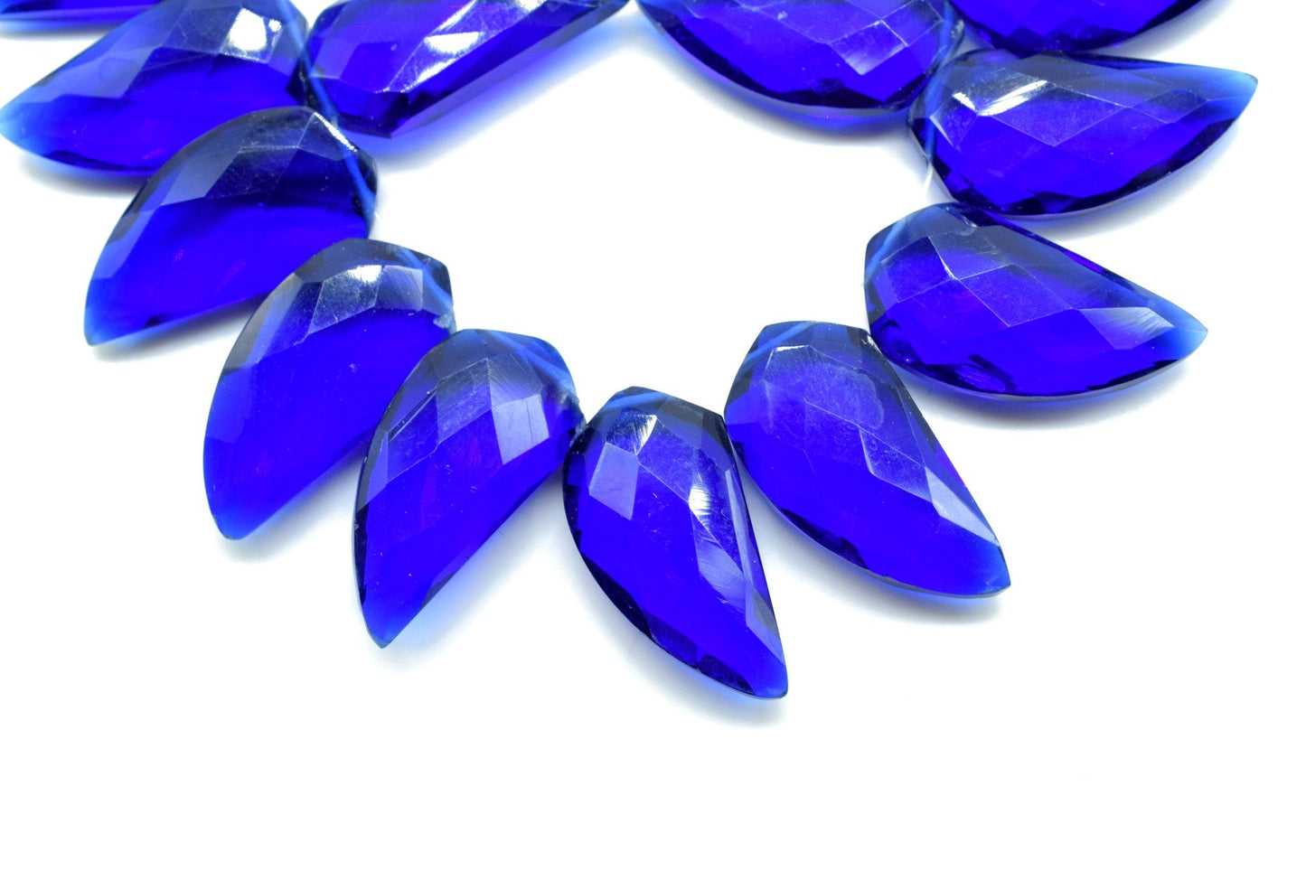 Blue Sapphire 10x20mm Horn shape beads,Shark Tooth Shape faceted beads, jewelry supplies,Sapphire Briolettes,Top Quality Briolettes,