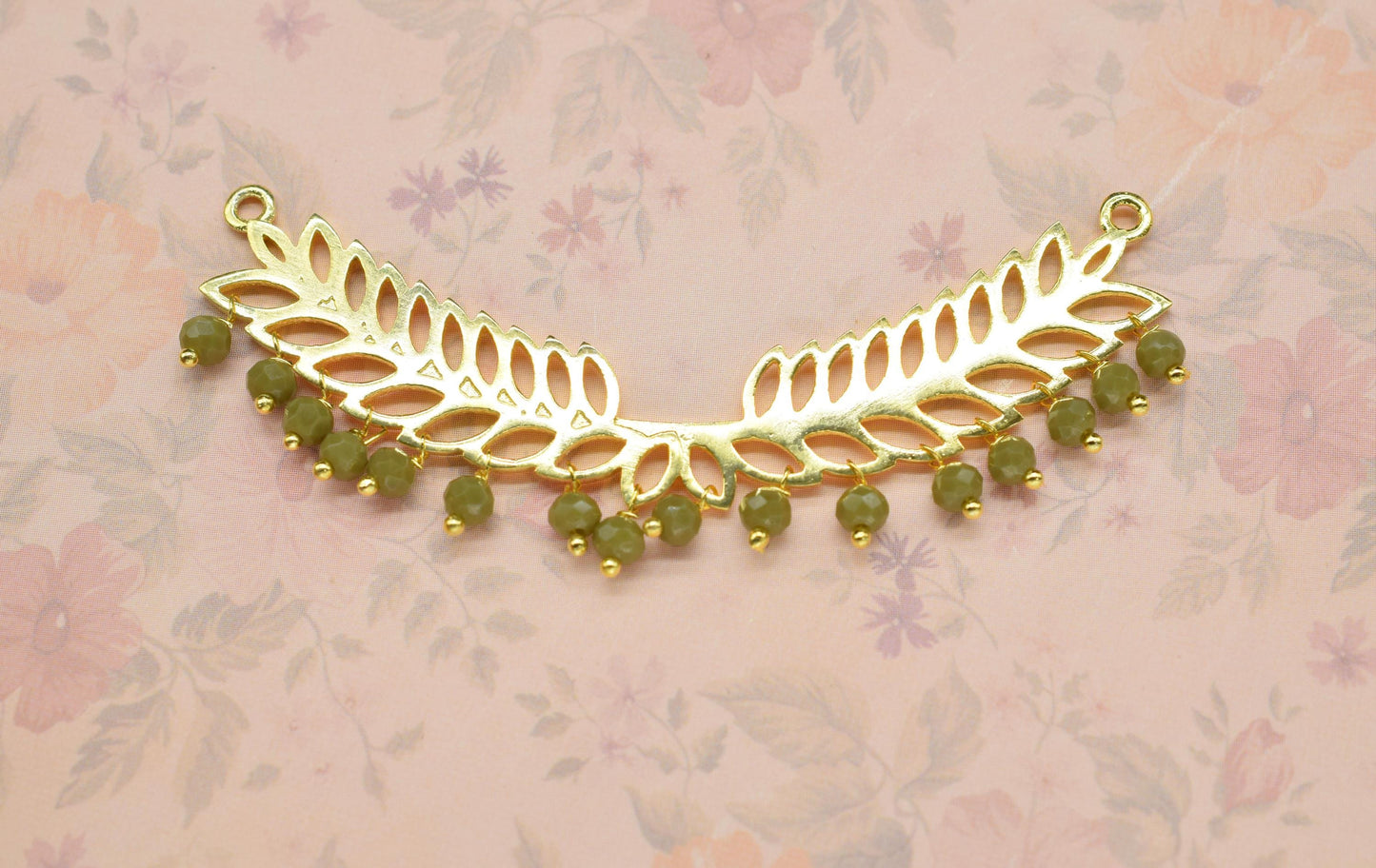 UnaKite Quartz Beads Dangle Charms,Wedding Hair Vine Connectors,Gemstone Leaf Pendant Necklace,Component Leaf Charms,Handmade jewelry,Gift