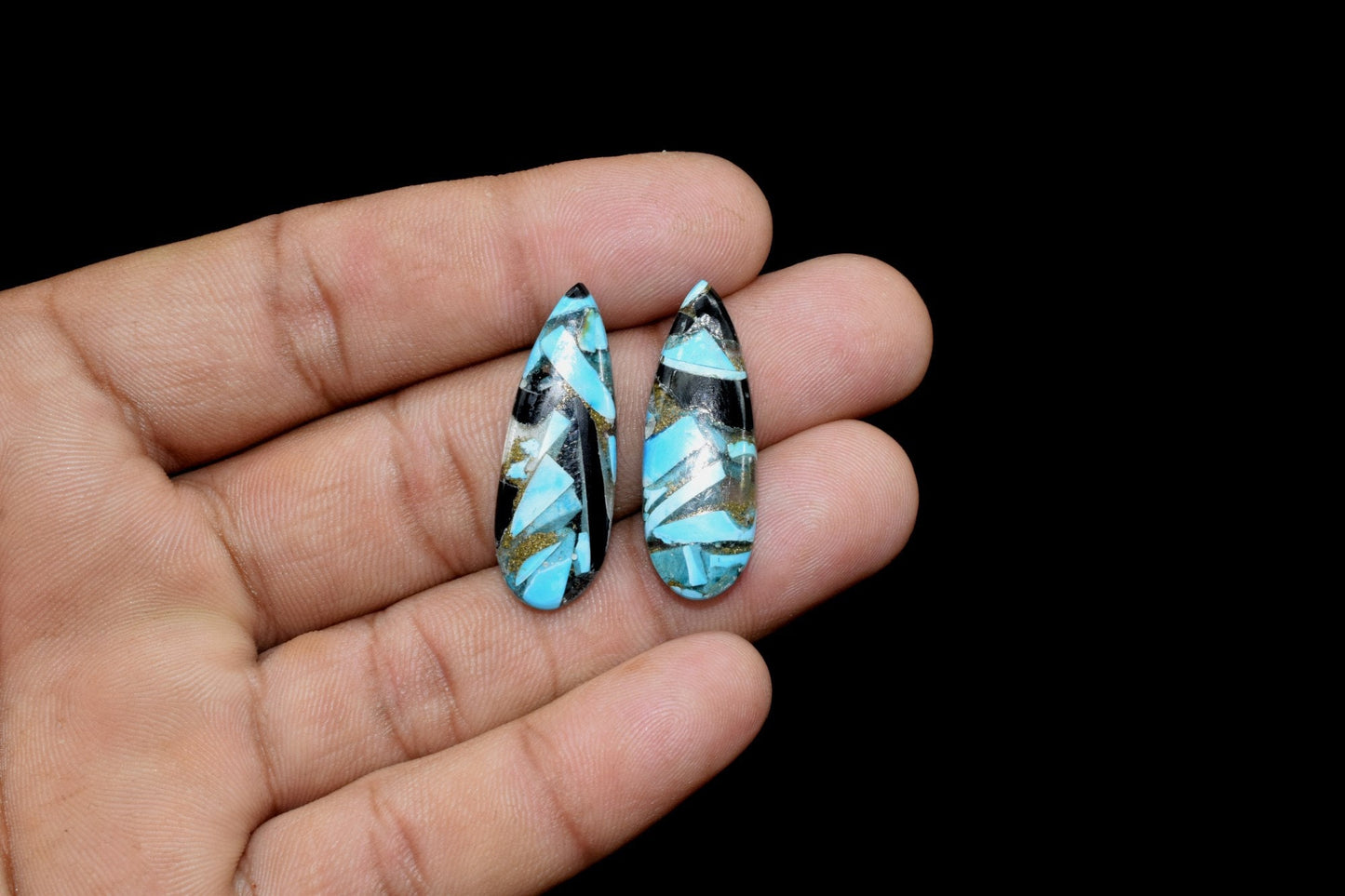 Black Copper Turquoise Beads,Oyster Black Copper Turquoise Briolettes,10x30mm Teardrop Briolettes,Copper Turquoise Briolette,Fancy Turquoise