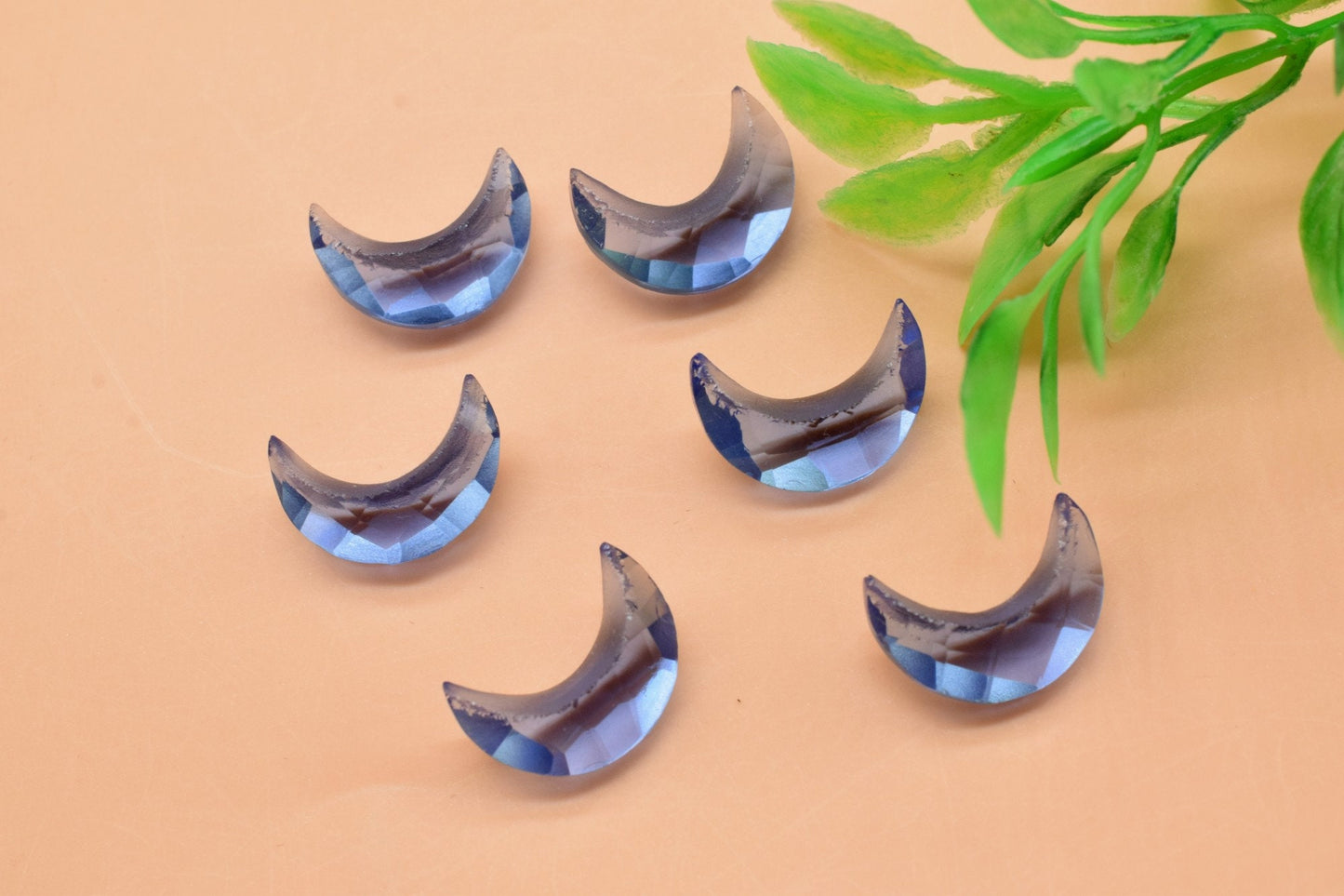 Iolite 15mm moon shape briolettes,Gemstone Faceted briolette,Iolite Moon Shape jewelry,Moon Shape Briolettes,Gemstone Iolite carved Beads