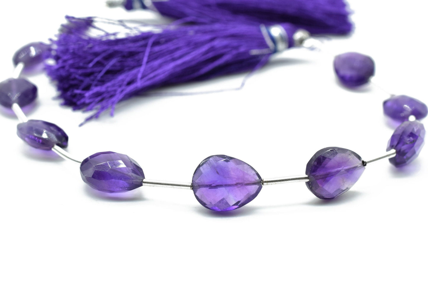 Amethyst Teardrop Shape 9x13mm briolette,Vertical Top Drilled briolettes,Faceted Drop Briolettes,Good quality Pear Facet Briolettes,Amethyst