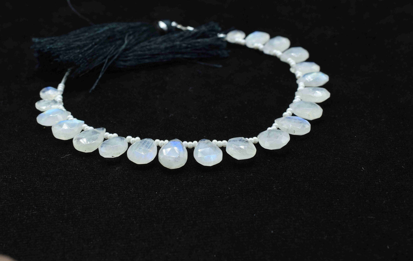 Rainbow Moonstone Beads Strands,Teardrop Shape Necklace,Moonstone Faceted Briolettes,Handmade Beads jewelry,Station Link,Fine Quality Beads