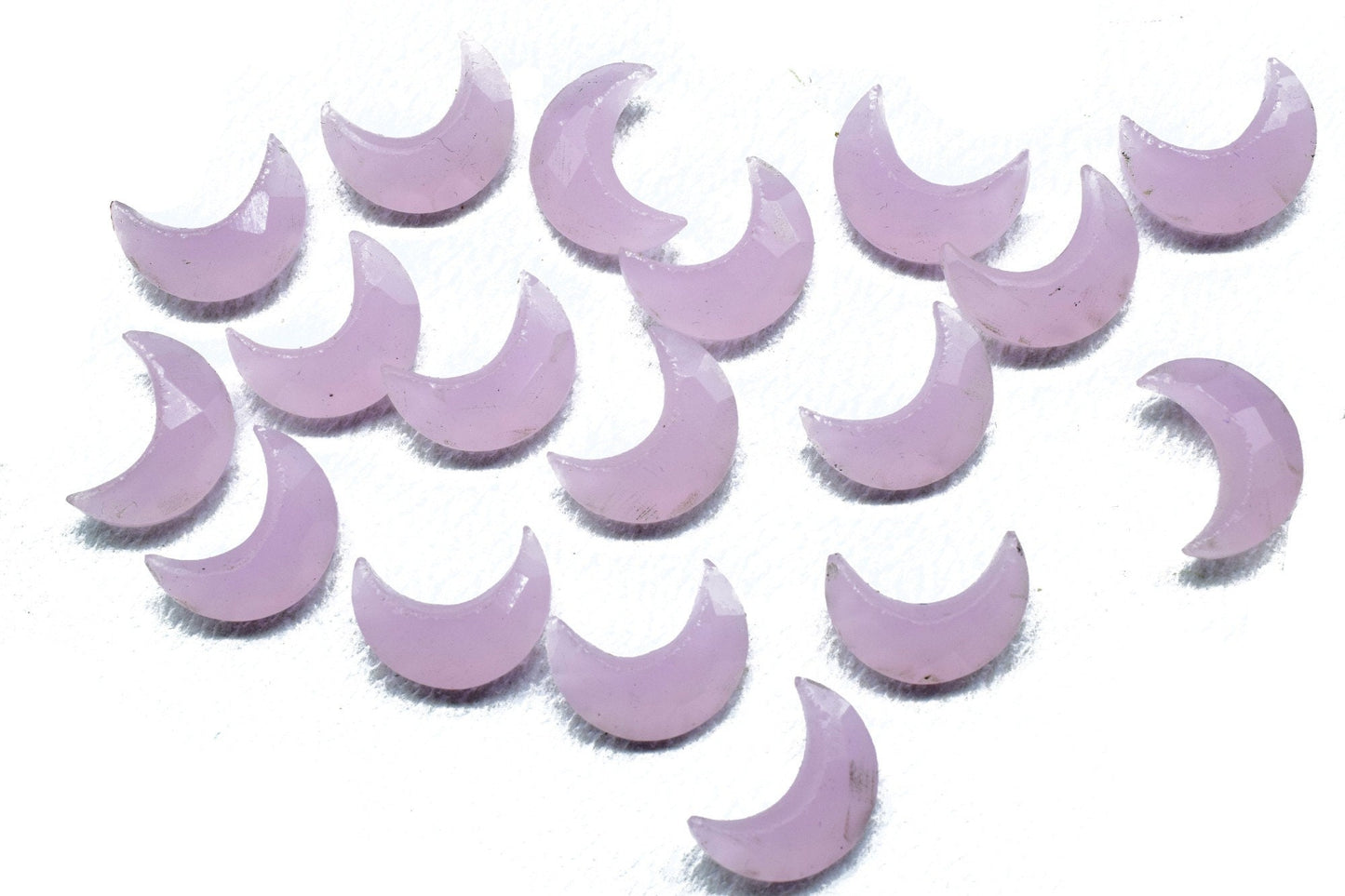 Natural Pink Chalcedony 15mm moon shape briolettes,Gemstone Faceted briolette,Moon Shape jewelry,Moon Shape Briolettes,Gemstone carved Beads