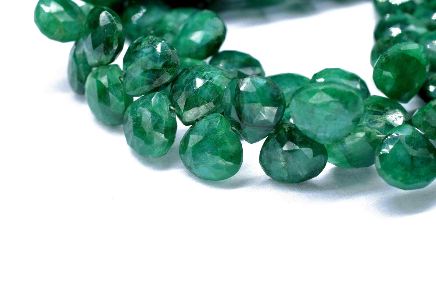 Natural Emerald AAA Quality Faceted 10mm Heart Shape Briolettes,Emerald Heart Shape beads,Emerald bead,Emerald briolettes for making jewelry