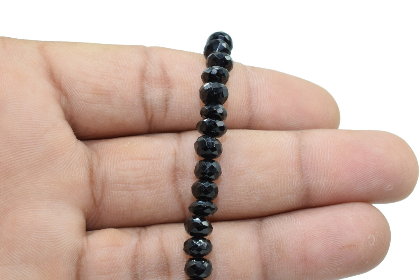 Black Onyx 6mm faceted Rondelle Beads,Black Onyx beads,Jewelry Making beads Craft,Black Onyx Gemstone Bead,Black Onyx fine beads,Black Onyx