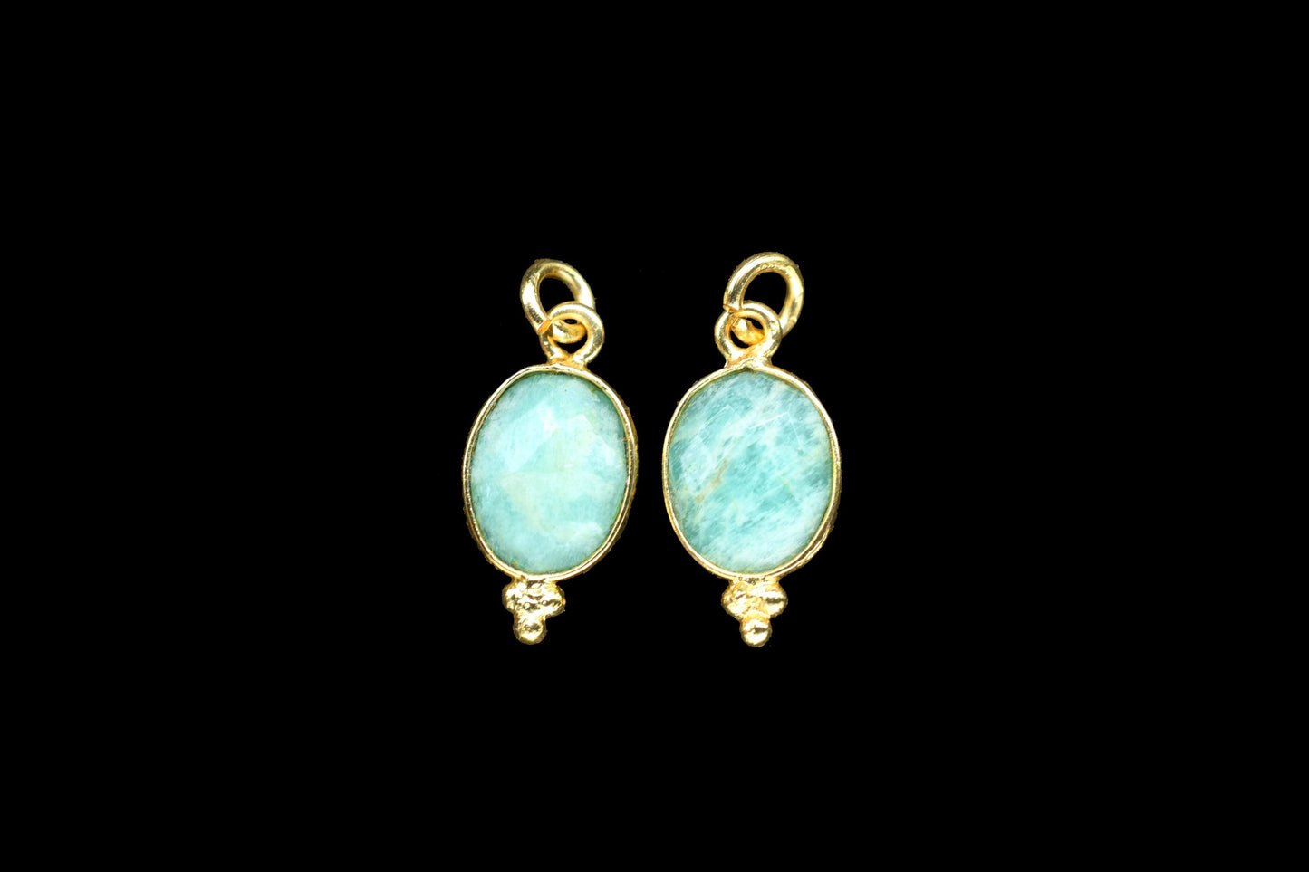 Amazonite Gemstone 8x10mm Oval shape charm,Amazonite pendant Jewelry,Amazonite charm jewelry,Amazonite Gold Plated bezel jewelry making