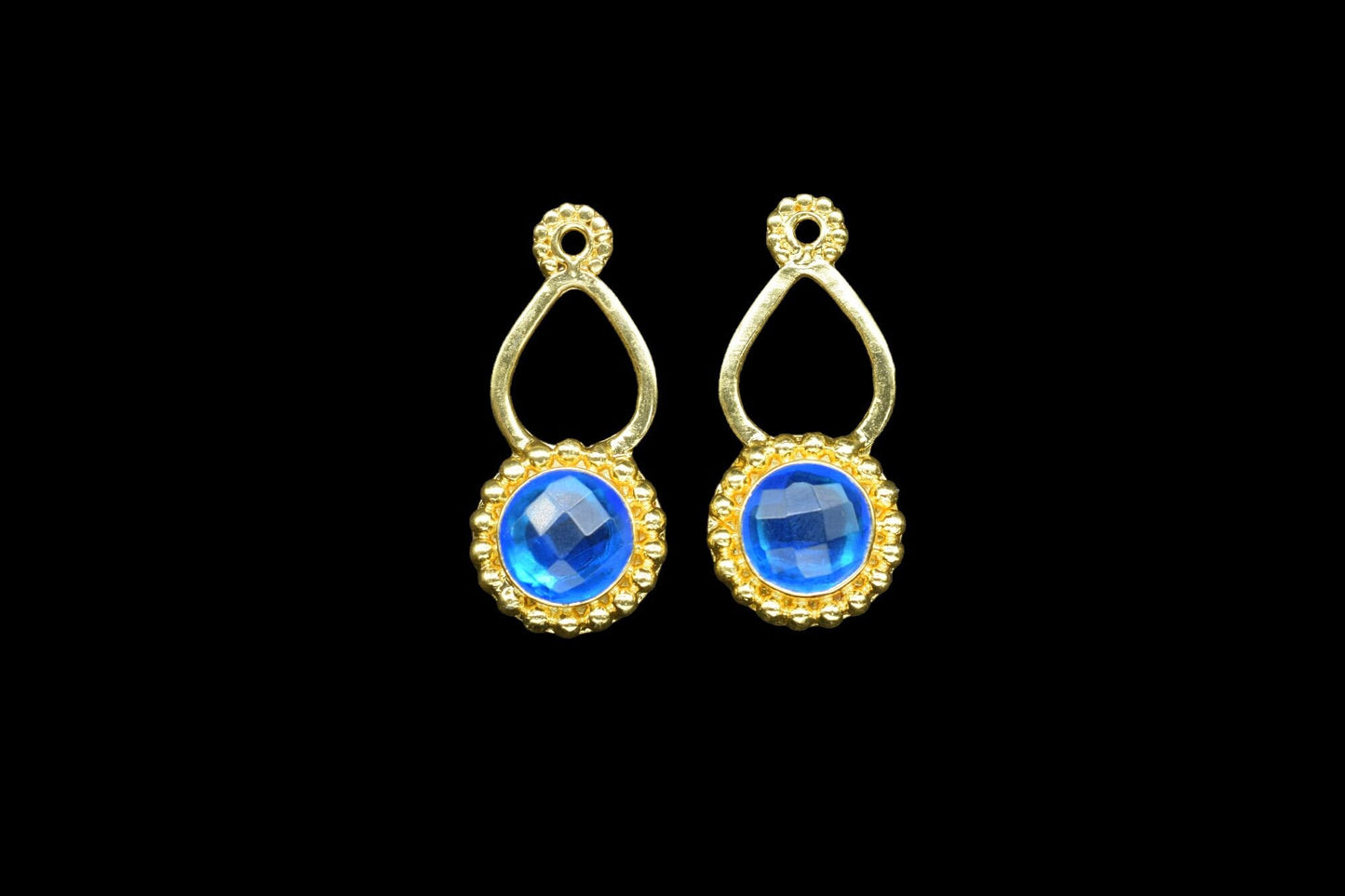 Blue Topaz Designer Pendant/Jewelry making Stone/Blue Topaz Pendant Charm/Topaz Handmade Jewelry Component/Round Shape Stone/Connector/Gift