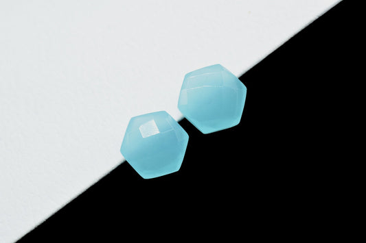 Aqua Chalcedony faceted 10mm Hexagon Briolette,Aqua Chalcedony Hexagon Beads,Gemstone Beads,Jewelry making Beads,Aqua Fancy Briolettes Beads