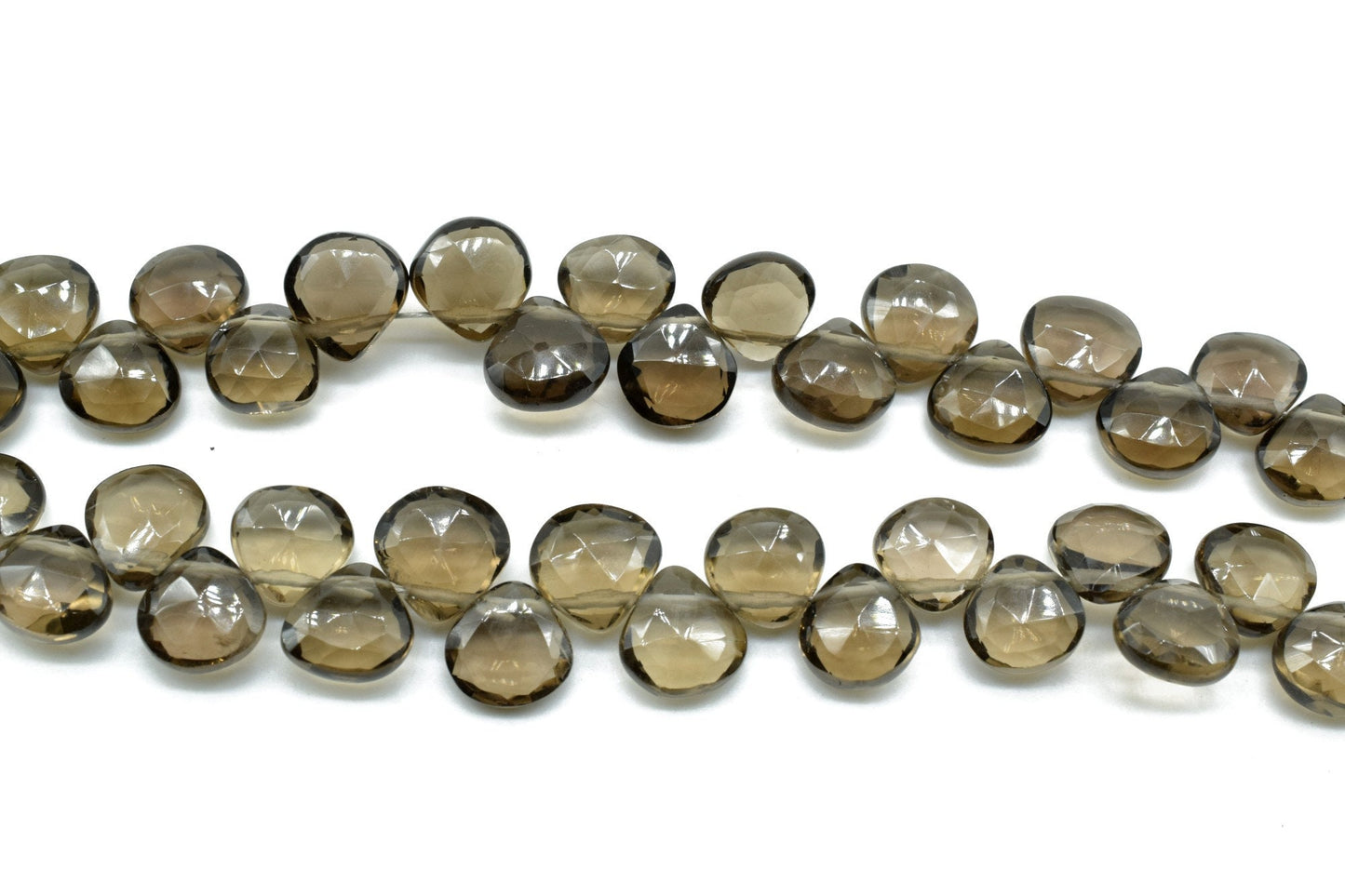 Smoky Quartz Heart Shape Beads,AAA Quality Briolettes,8mm Smoky Heart Shape,Heart Shape beads,Jewelry Making Craft,Side Drilled Heart Shape,