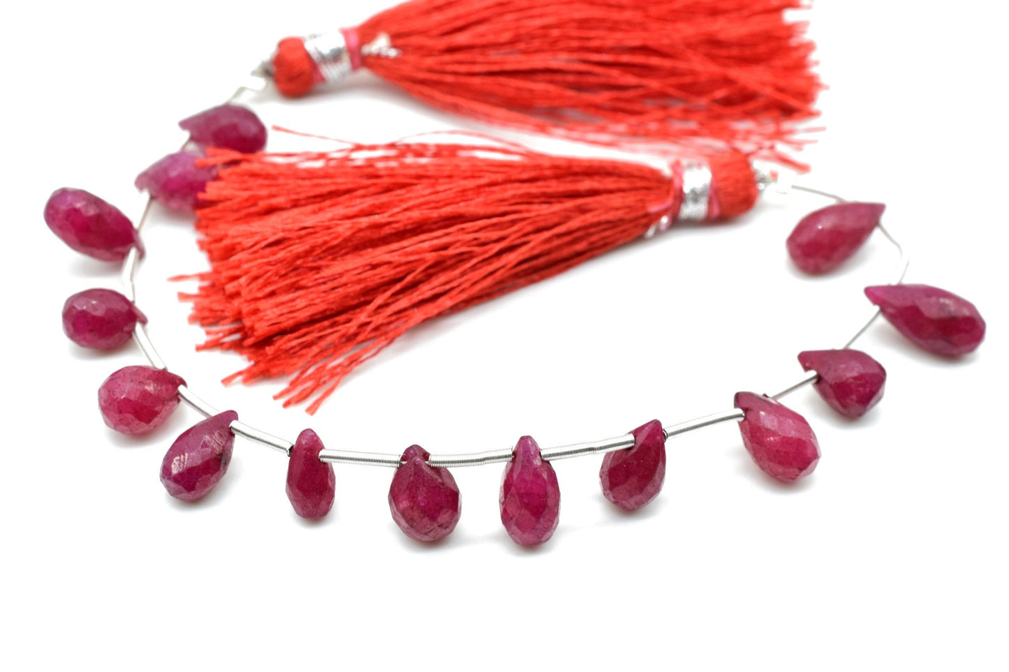 Ruby Drop Briolettes,Ruby drops strand,Jewelry making beads,Supplies beads,Ruby Pear shape Briolettes strand,Gemstone Briolette Drop,gift