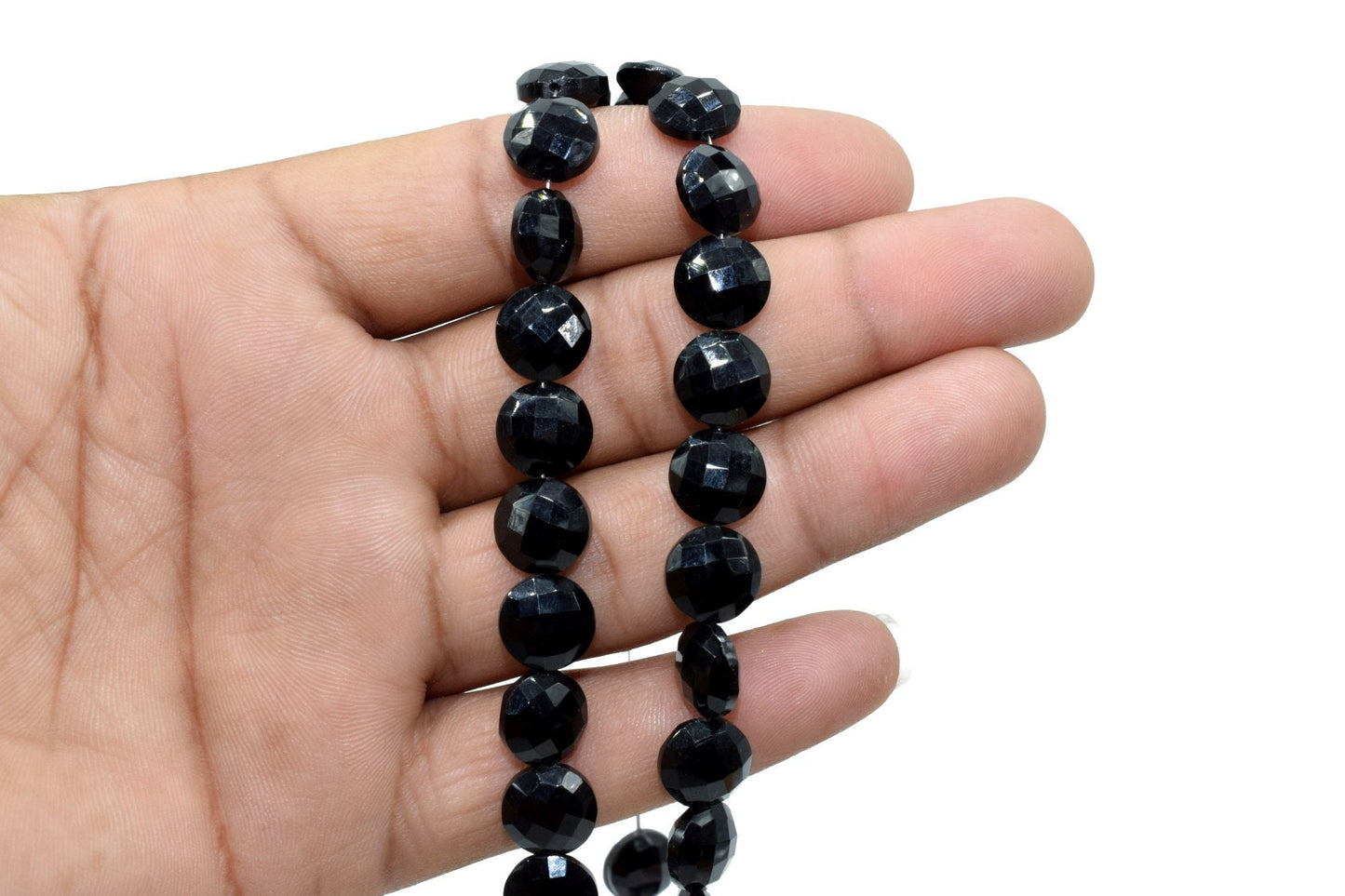 Black Onyx Faceted 10mm Coin Briolettes Beads,Natural Gemstone Strand,Jewelry Making Supplies,Super Quality Black Onyx Faceted Coins beads