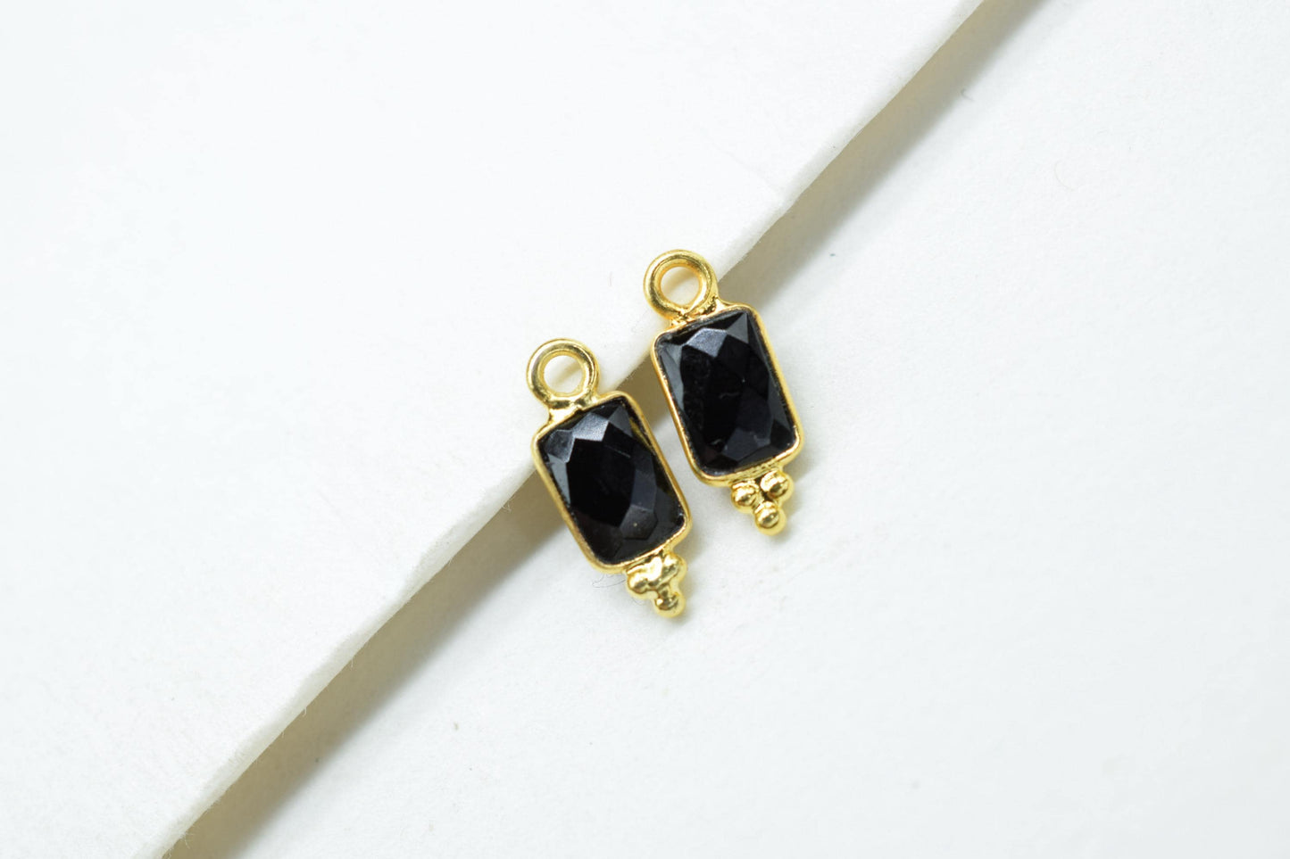 Gemstone Black Onyx Charms Pendant/Buguette Shape Pendant/Handmade Pendant/Tiny Pendant/Necklace Connector jewelry/B'day Gift