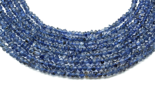 Blue Iolite Beads - Full Strand 13" - 3mm to 5mm Rondelle Beads -Faceted Beads -Small Blue beads,Iolite Faceted Rondelle Beads, iolite beads