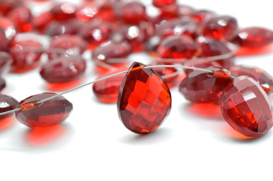 Garnet 10x14mm Faceted Pear Shape Briolettes,Natural Garnet Faceted Beads,jewelry making Beads,Pear Shape Briolettes,Garnet Gemstone Beads