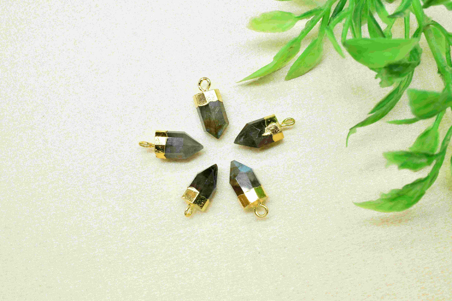 Labradorite Pointed Pendant,Pencil Connector,Gold Vermeil Tiny Point Pendants,Statement Pendant,Gemstone Pendant,Handmade pendant Jewelry