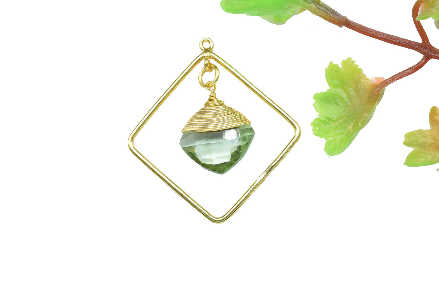 Handmade Wire Wrapped Pendants,Carft Supplies Tools,Gemstone Finding 12mm Square Pendants,Gemstone Craft Supply,Statement Earring Jewelry