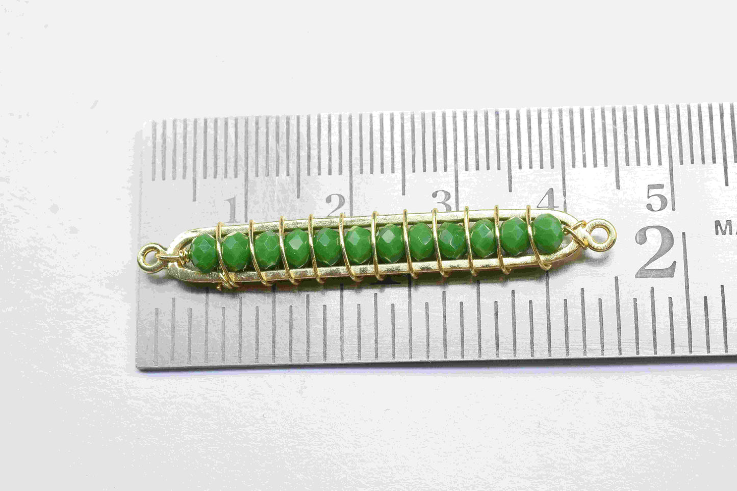 Emerald Beaded Bar Finding Connector, Gemstone Bar Pendant Necklace, Emerald Bar Bracelet,Beaded Bar Findings Component,Emerald jewelry,Gift