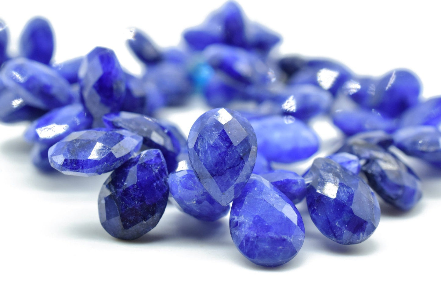 Blue Sapphire Teardrop 7x10mm Briolettes,Sapphire drilled Briolette,Super Finest Quality briolette,Natural Sapphire briolettes,Sapphire bead
