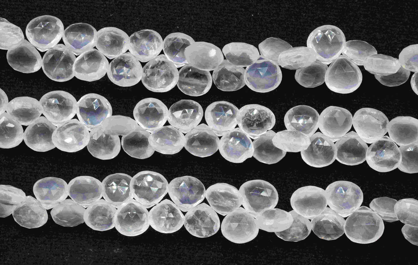 Natural Rose Quartz Heart Briolettes,Handmade Station Link,Strand Bead jewelry,Gemstone Heart Bead Necklace,Loose faceted Briolettes Jewelry