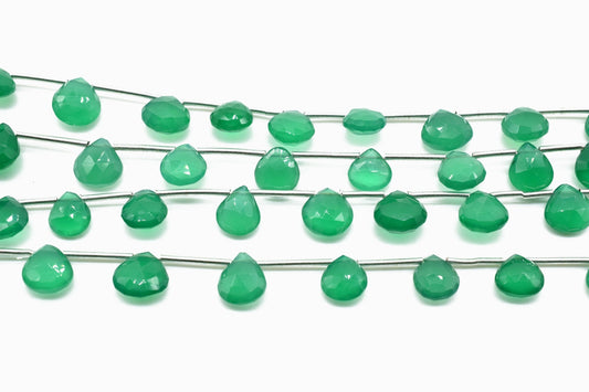 Green Onyx Heart Shape Briolettes,Green onyx spiky teardrops,Genuine Green Onyx-Faceted Pear Shape Briolette,Green Onyx 7mm Pear shape shape