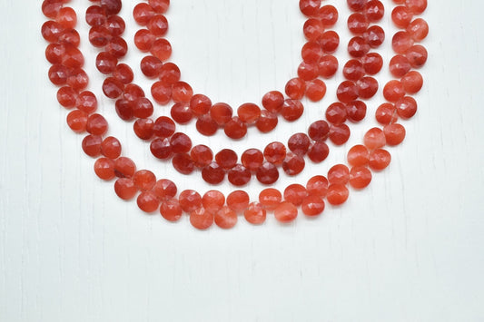Carnelian Faceted Heart Shape Beads, Carnelian 8mm Heart Shape Beads, Faceted Orange Carnelian Beads, Heart Shape Carnelian Beads, jewelry