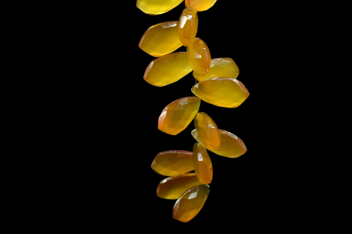 Dark Yellow Chalcedony 10x20mm Tie Shape Beads,Yellow Chalcedony Pear Shape Beads,Faceted Fancy Shape Briolettes,Calibrated Briolettes beads