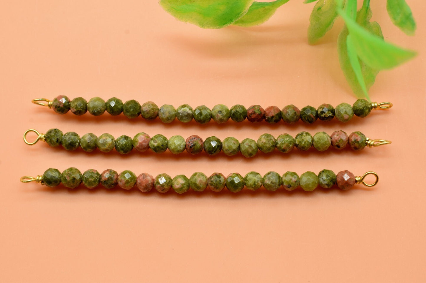Unakite Bar Pendant,Double Loop Connector,Wire Wrapped Pendant,unakite beaded bar Pendant,Double Bail,Necklace Making Supply,unakite Beads