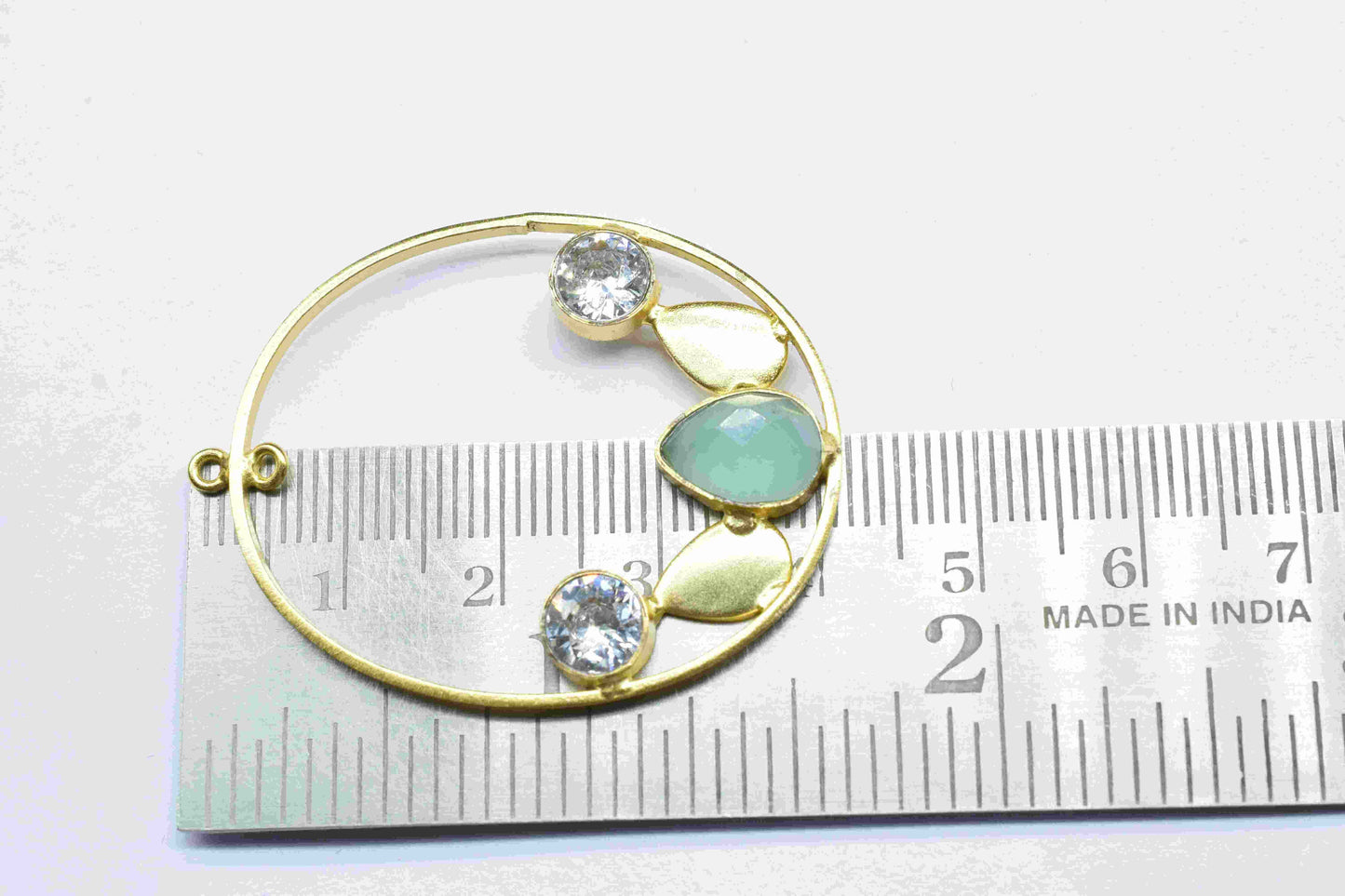 Aqua Chalcedony Gemstone Connector, Oval Shape Pendant Component, Chalcedony 7x10mm Teardrop Earring,Finding Component Necklace,Aqua Jewelry