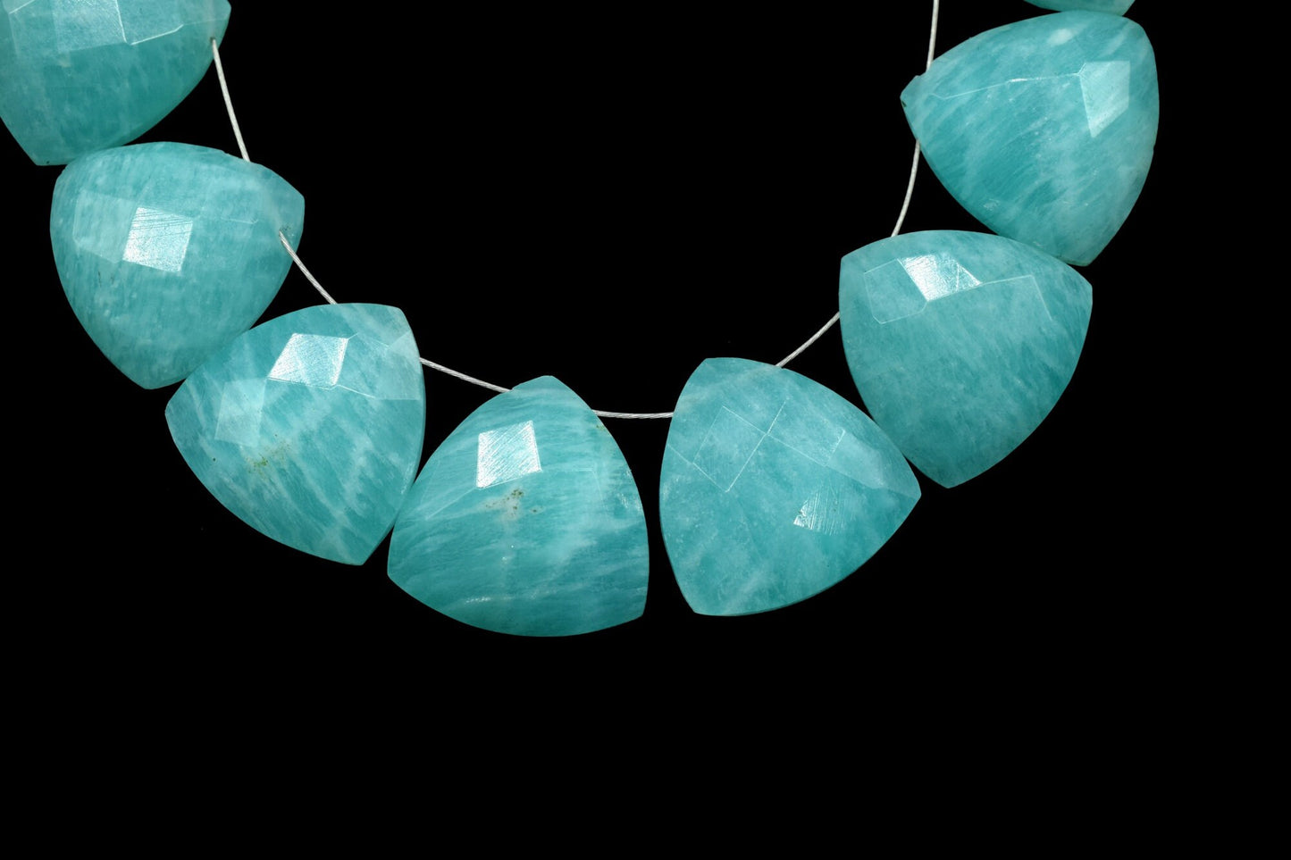 Trillion Faceted Beads,Amazonite 15mm Trillion Briolettes,Trillion Shape Bead,Jewelry Supply Beads,Jewelry Supply,Natural Gemstone Bead
