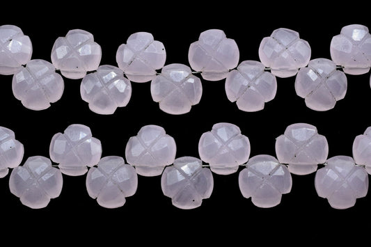 Pink chalcedony 10mm Faceted Briolette,Gemstone,Hand Carved Briolette,Carving Pink Gemstone Faceted Carved stones,carving gemstones