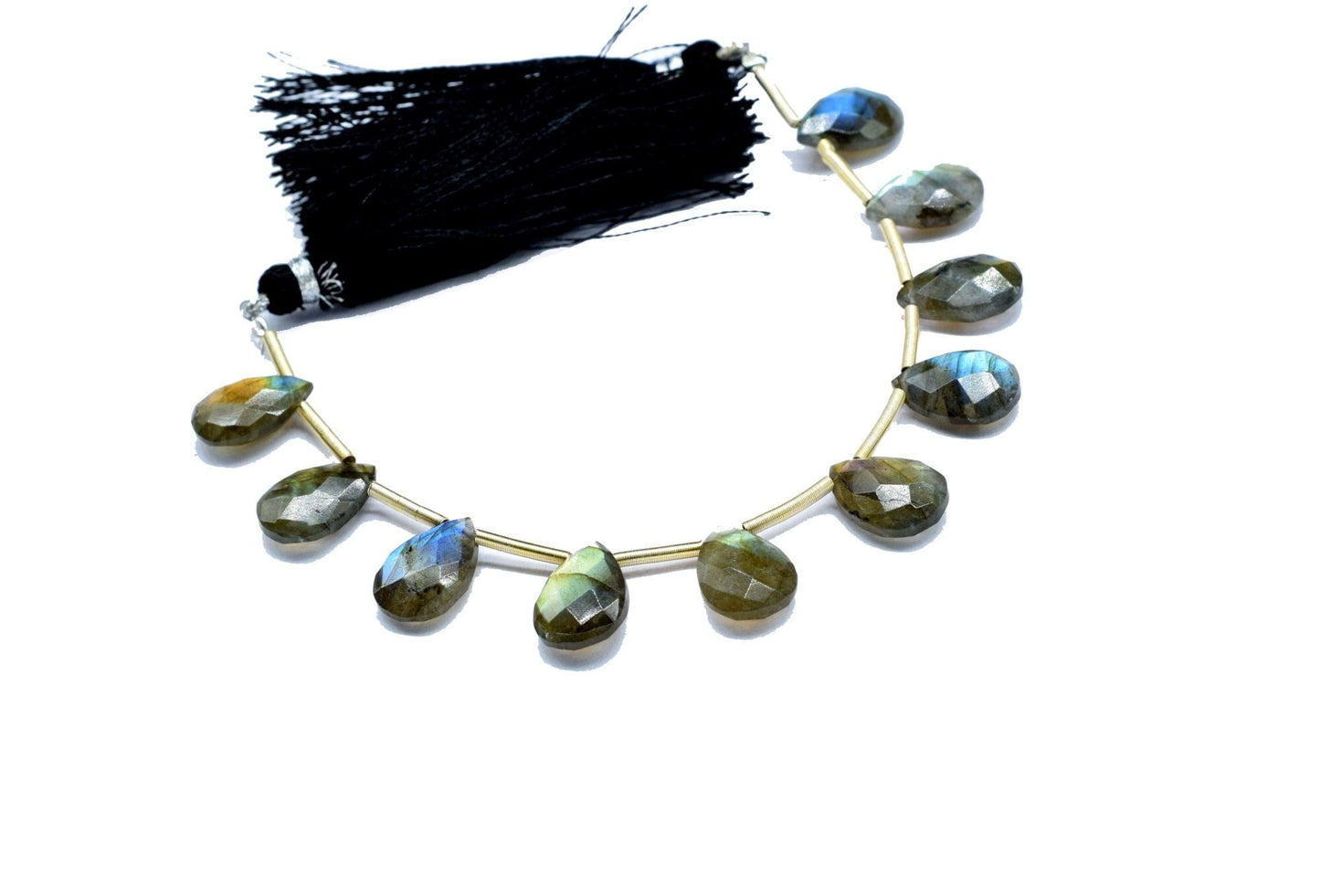 Labradorite Faceted 9x13mmTeardrop Briolettes,Gemstone Teardrop Bead,Labradorite Strand Jewelry Making Supplies,Labradorite Teardrop jewelry