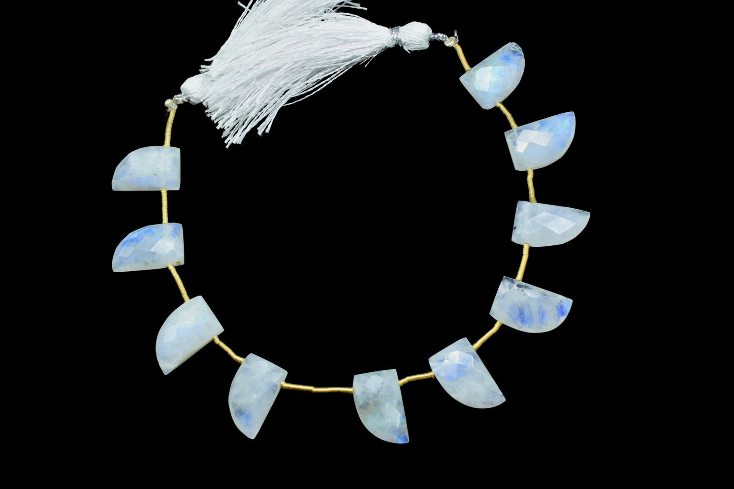 Rainbow Moonstone 10x16mm Faceted Briolettes,Handmade Side Drilled Gemstone,Shark Tooth Shape Faceted Beads,Rainbow Beads For Jewelry Gift