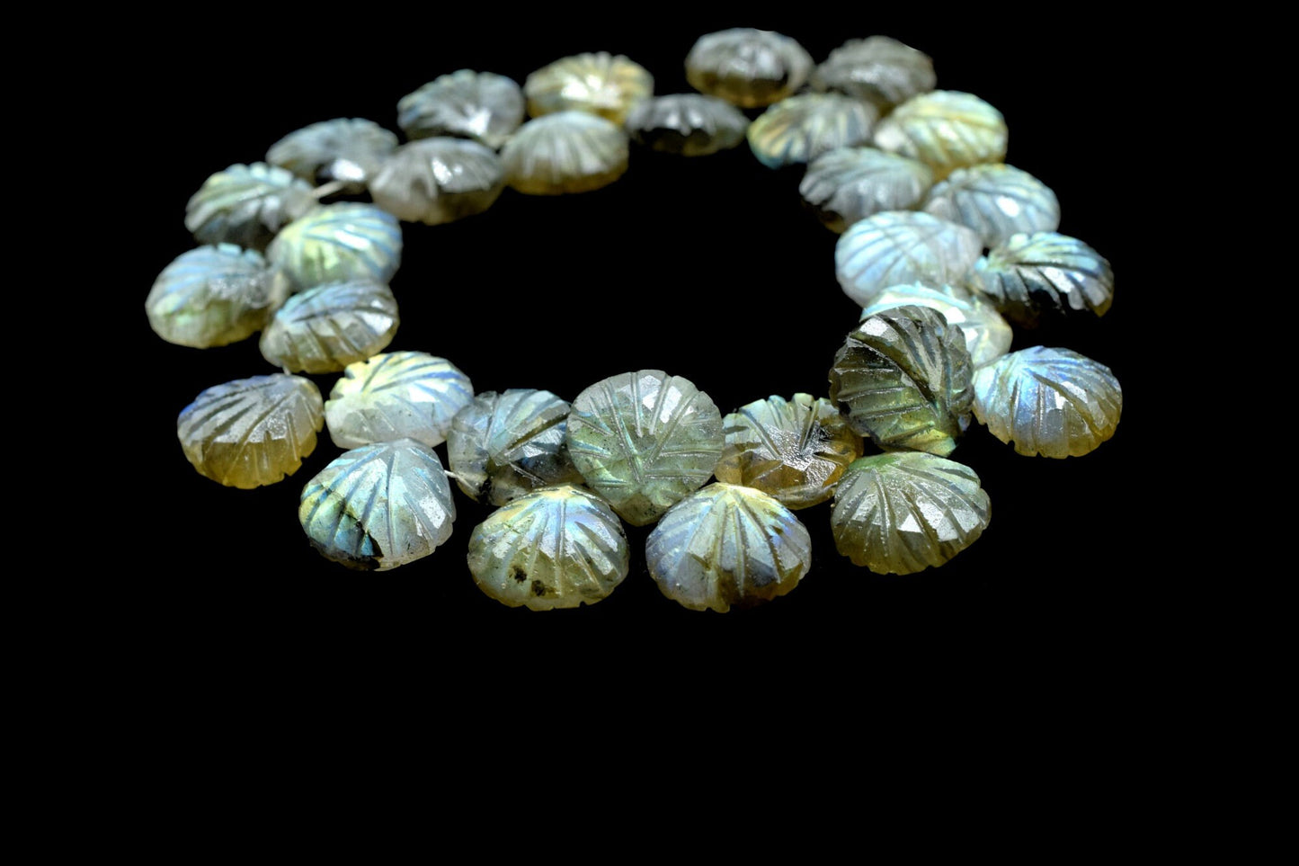 Labradorite 12mm Carved Heart Shape Briolette Beads, Carved Gemstone Beads,Labradorite Carved Faceted Beads,Wholesale Price Beads,Jewelry