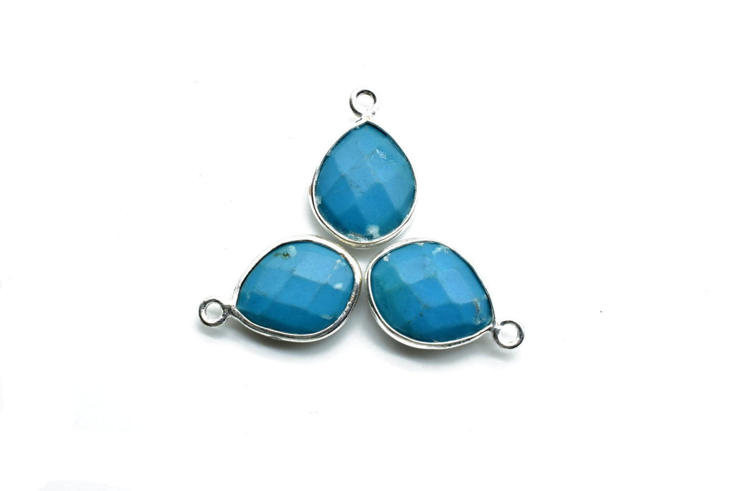 Turquoise 10x13mm Eye shape Single bail Connector,Turquoise Single Bail Bezel Link,Jewelry making supplies,Turquoise Single Loop  Pendant