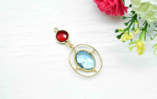 Multi Gemstone Component Pendants , Multi Stone Dangle Earrings , Earring Component Jewelry , Dangle pendant Charms , B'day Gift