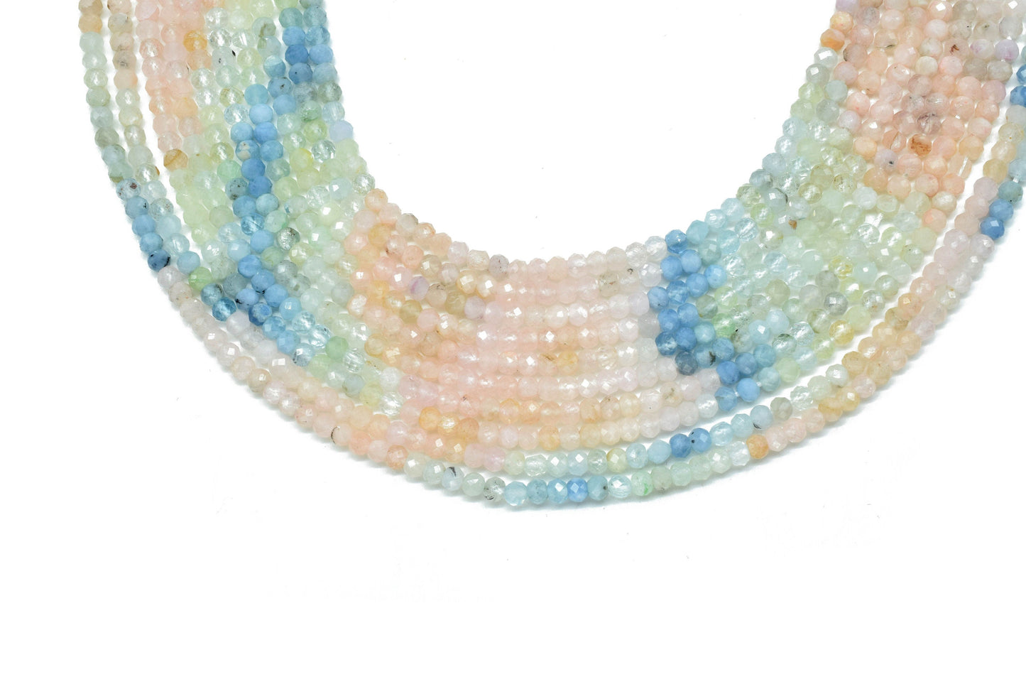 Multi Aquamarine Faceted Beads,Gemstone Beads Strand,3mm Rondelle,Multi Shaded Beads,Micro faceted beads,Aquamarine Strand Beads Jewelry