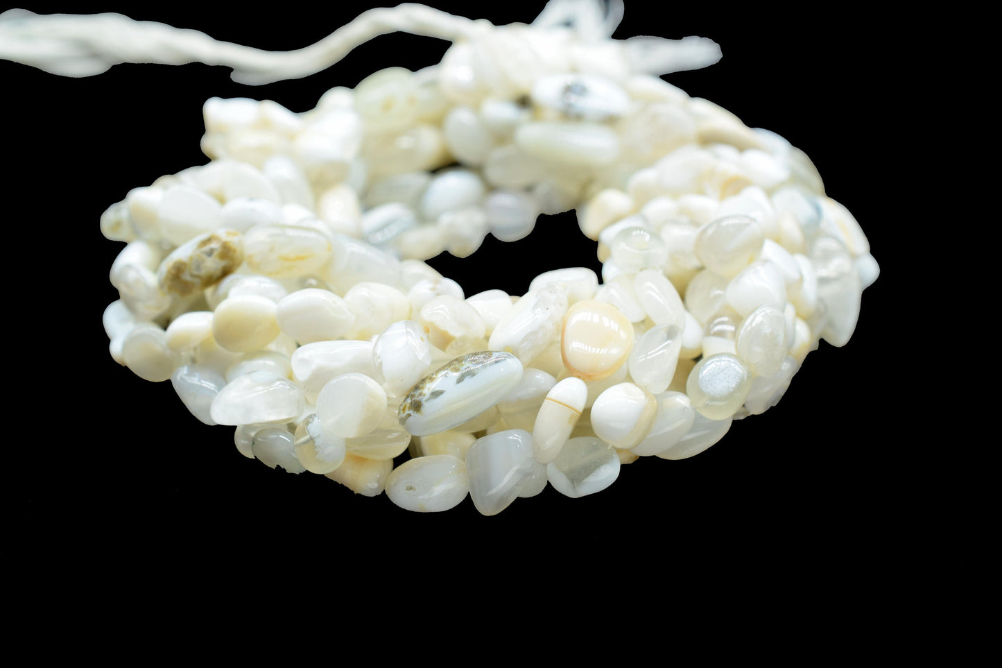 Natural Gemstone Nuggets Beads/Smooth Beads/Jewelry Making Craft/White Boulder Opal Nuggets Beads/Handmade Jewelry/Jewelry Component/Gift