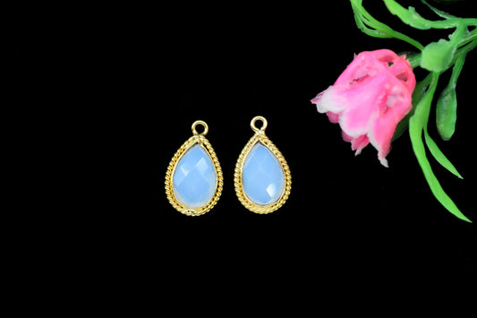 Opalite Connector Charms Pendant,Opalite Gold Plated Single Bail Pendant,Opalite Gemstone Faceted jewelry,Opalite 10x14mm Pear shape charm