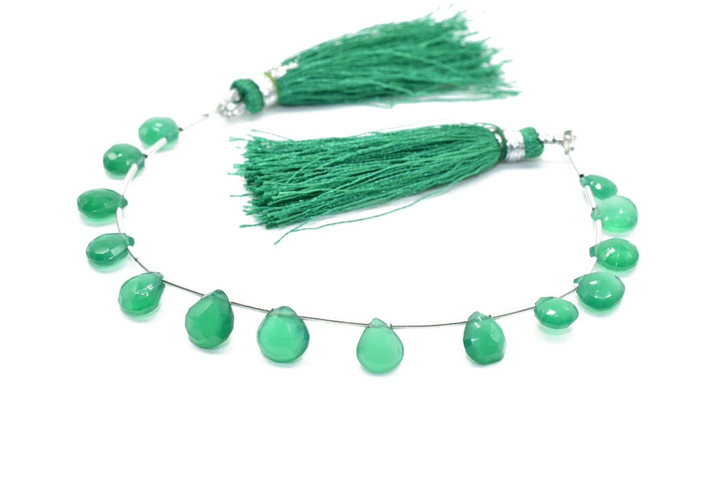 Green Onyx Heart Shape Briolettes,Green onyx spiky teardrops,Genuine Green Onyx-Faceted Pear Shape Briolette,Green Onyx 7mm Pear shape shape