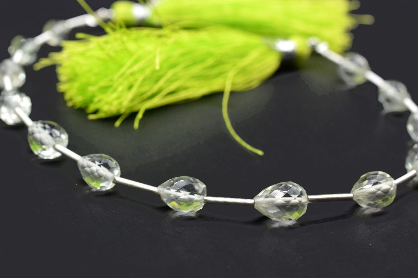 Green Amethyst Drop Briolettes,Green Amethyst drops strand,Jewelry making beads,Supplies beads,Amethyst Pear shape Briolette strand,Gemstone