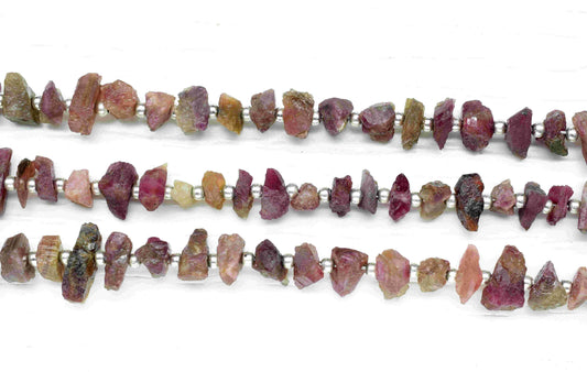 Multi Tourmaline Rough Stone 4x7mm to 5x10mm Chip Beads Strand,Multi Tourmaline Chip Gemstone Beads Strand,Multi Tourmaline Uncut Chip Beads