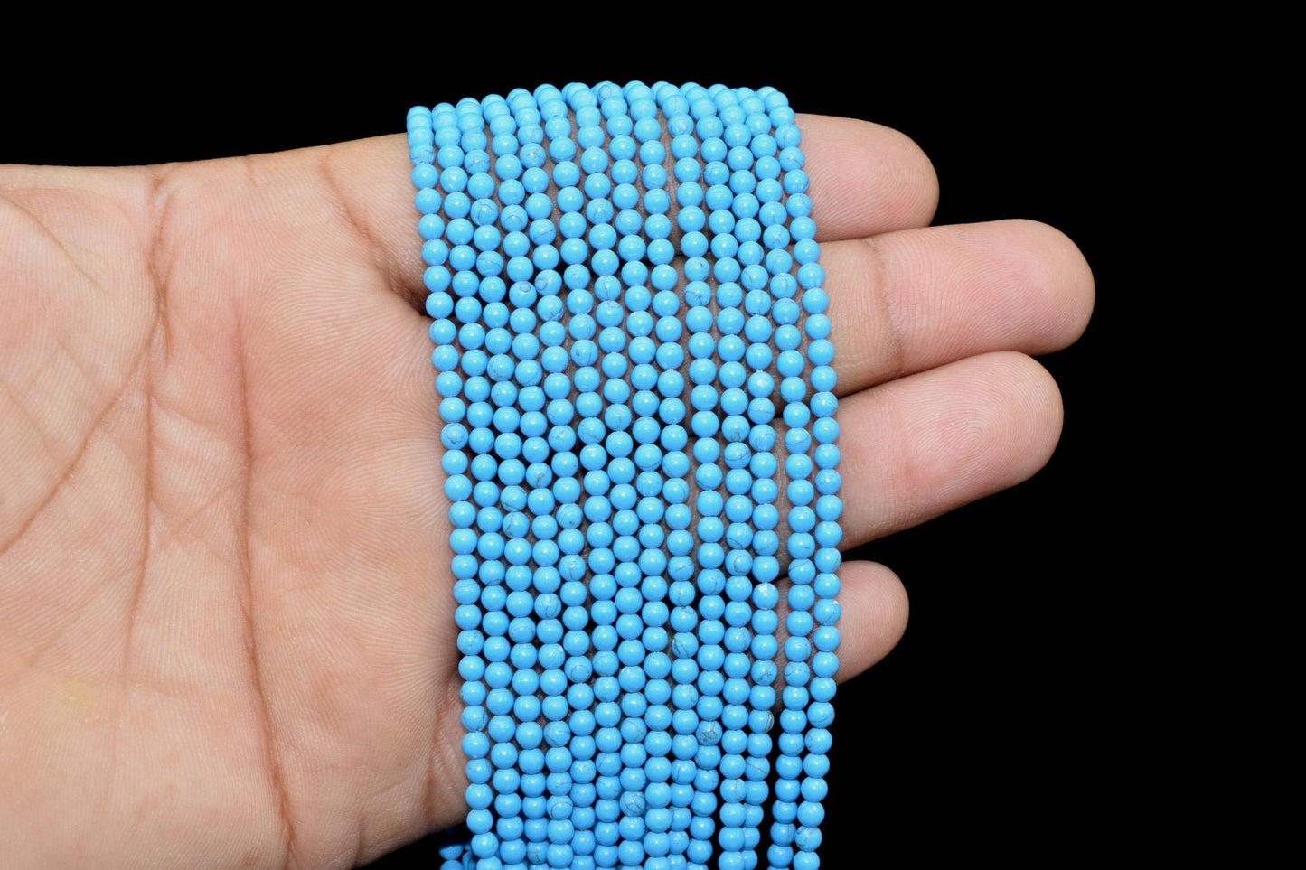 Blue Turquoise Round Smooth Beads,Turquoise Gemstone Beads,13 Inch Strand,AAA Quality,December Birthstone Jewelry,Wholesale Gemstone beads