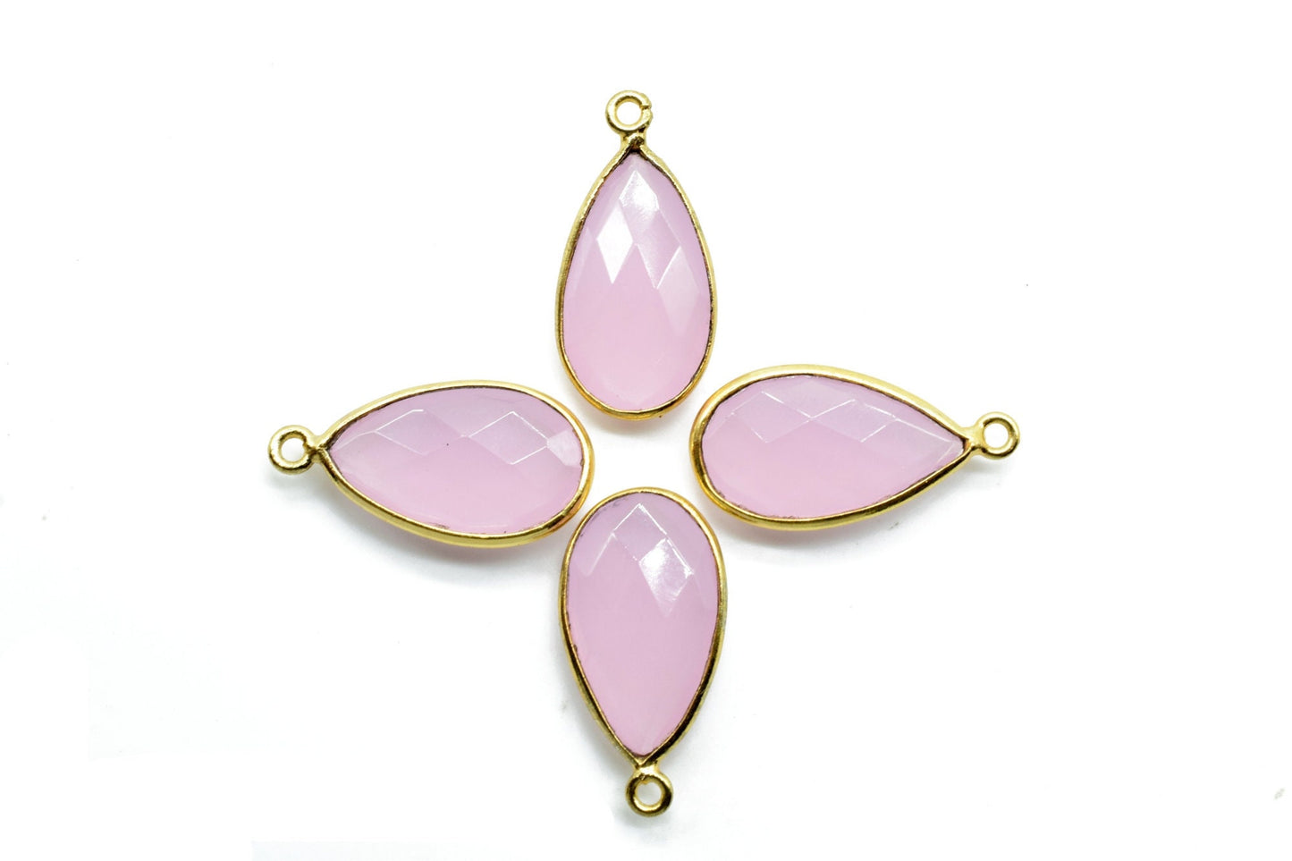 Rose Quartz 10x18mm Pear shape charm,Checker Board cut Rose Quartz Pendant,Rose Quartz charms,Pink Chalcedony Pear Briolettes,Rose Quartz