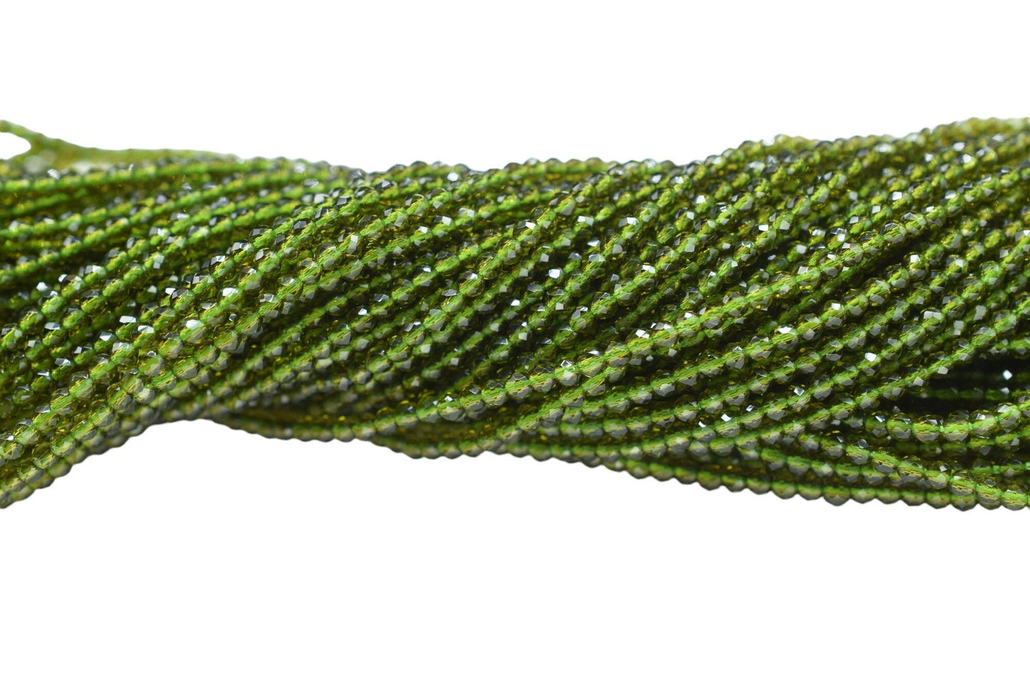 Green Tourmaline Faceted Beads/Beads Strand/Jewerly Making Beads/2mm Green Beads Strand/Loose Beads/Rondelle Beads/Full Strand Beads/Gift