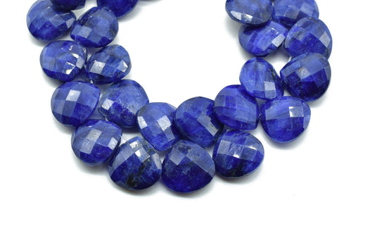Blue Sapphire AAA Quality Faceted 14mm Heart Shape Briolettes,Blue Sapphire briolettes for making jewelry,Blue Sapphire Heart Shape beads,